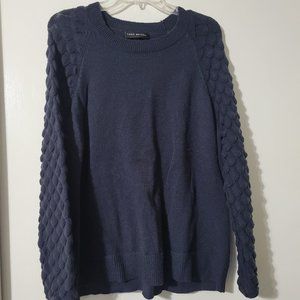 Lane Bryant Navy LS Sweater w Scalloped sleeves 18/20